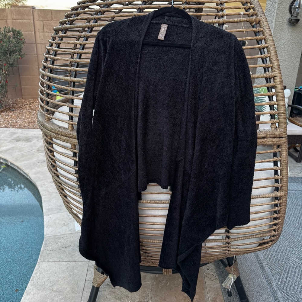 Barefoot Dreams Black Cozy‎ Wrap Cardigan Small/Medium
